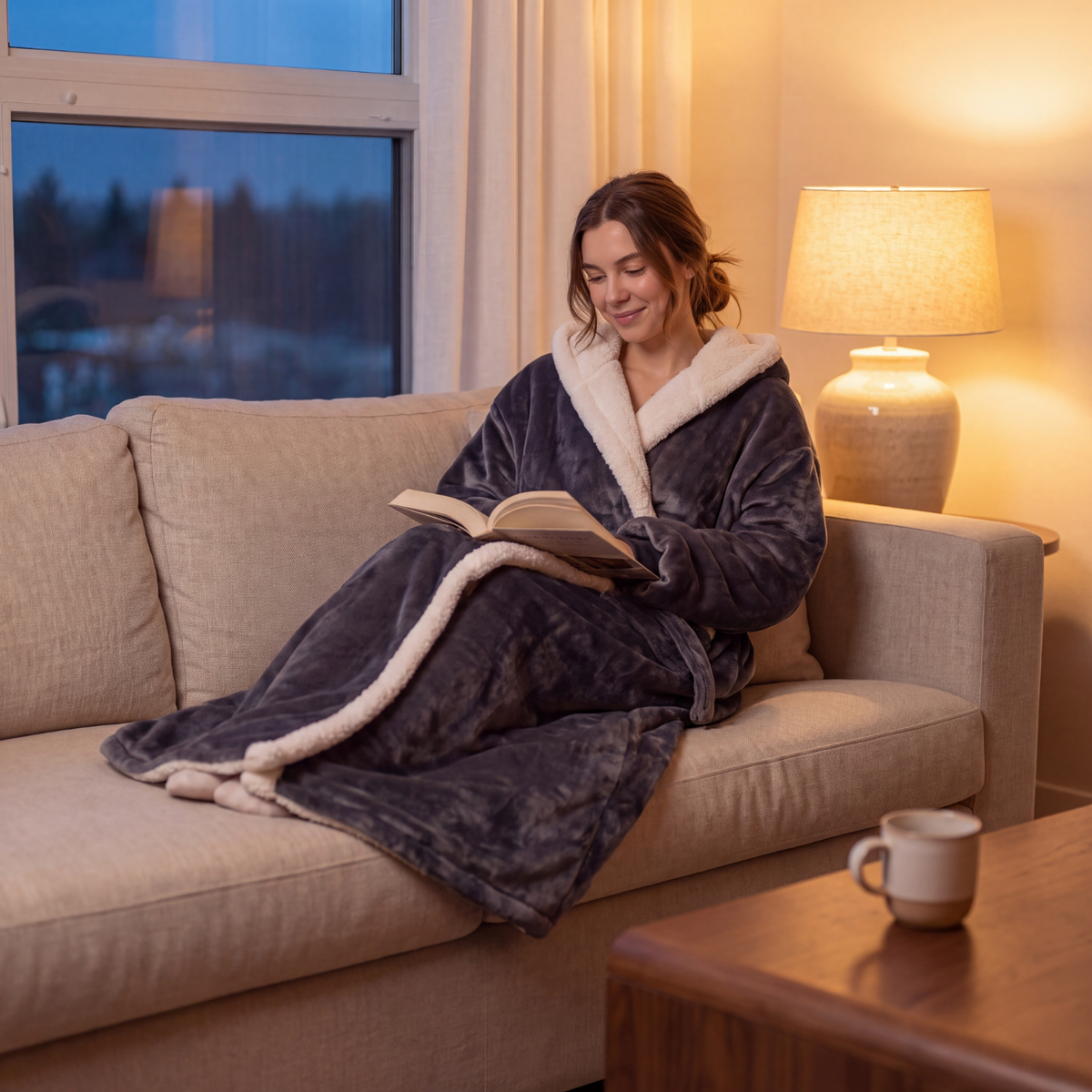 Župan CozyCo na gauči